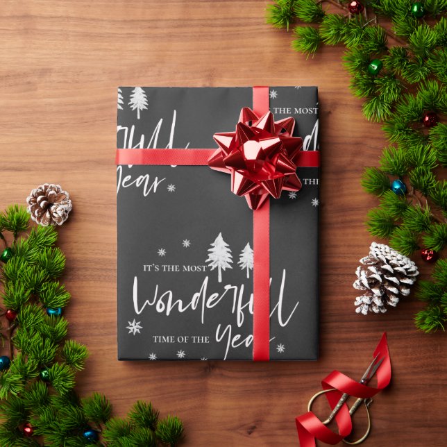 Cute Black White - det mest underbara året Presentpapper (Julgåva)