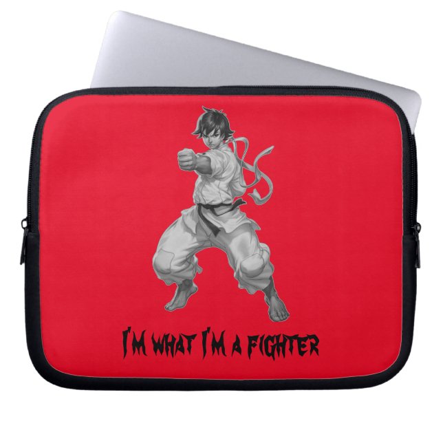 Cute Black white fighboy Laptop Fodral (Framsidan)