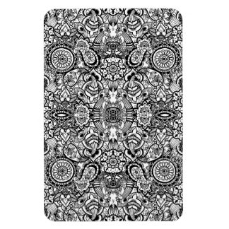 Cute black white floral paisley magnet