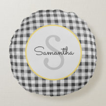 Cute Black & White Gingham Personlig Monogram