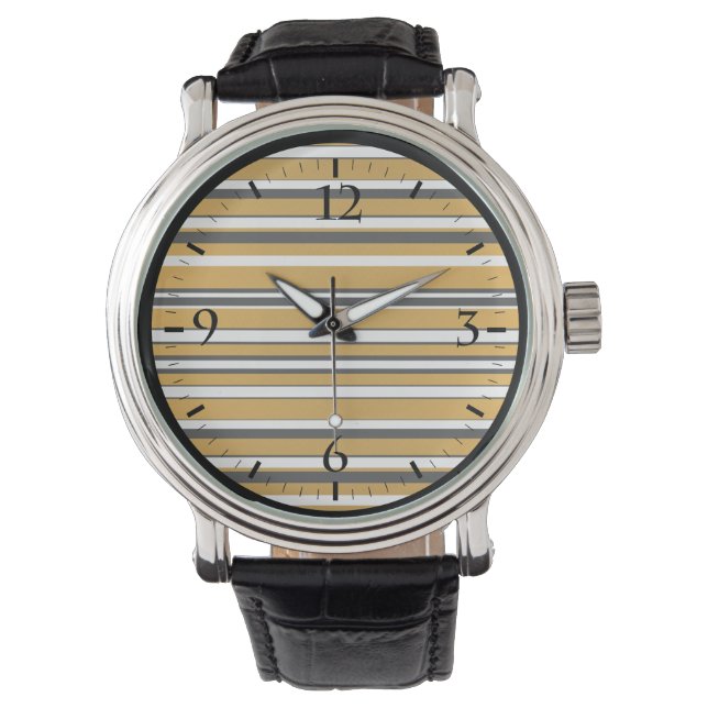 Cute black white golden rand utseende armbandsur (Framsida)