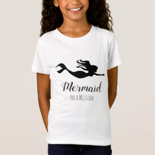 Cute Black & White Graphic-Sjöjungfru på en Uppdra T Shirt
