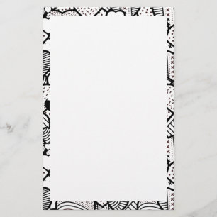 Cute black white hearts mönster brevpapper