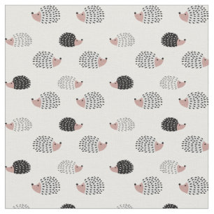 Cute black-white hedgehog mönster tyg
