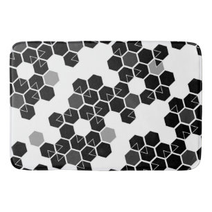 Cute black white hex data mönster badrumsmatta