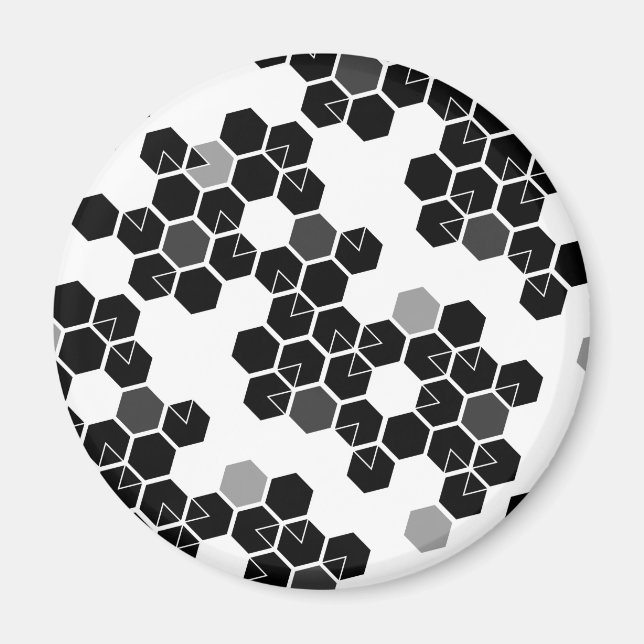 Cute black white hex data mönster magnet (Framsidan)