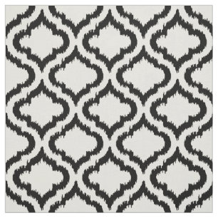 Cute black-white ikat marockansk mönster tyg