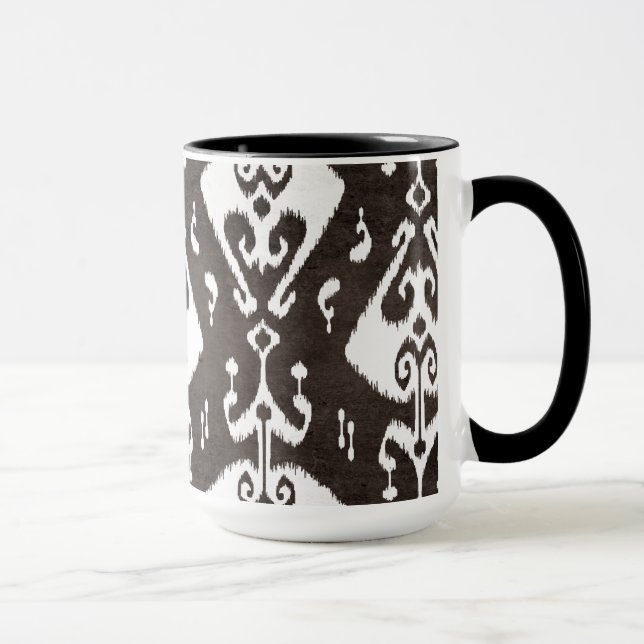 Cute black-white ikat tribal mönster mugg (Höger)