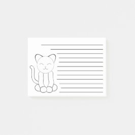 Cute Black White Kattunge Lutning Post-it Block