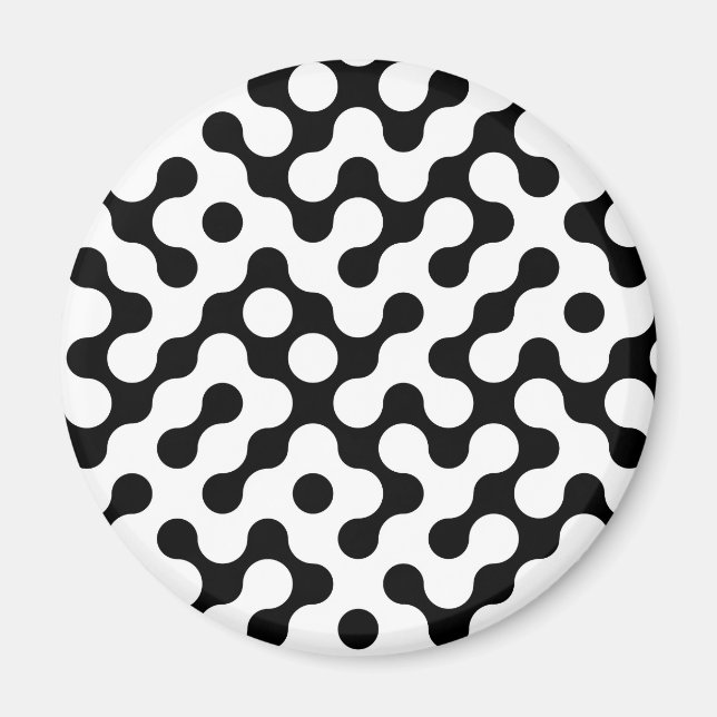 Cute Black white labinter mönster Magnet (Framsidan)