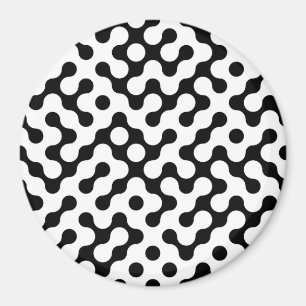 Cute black white labyrint mönster magnet