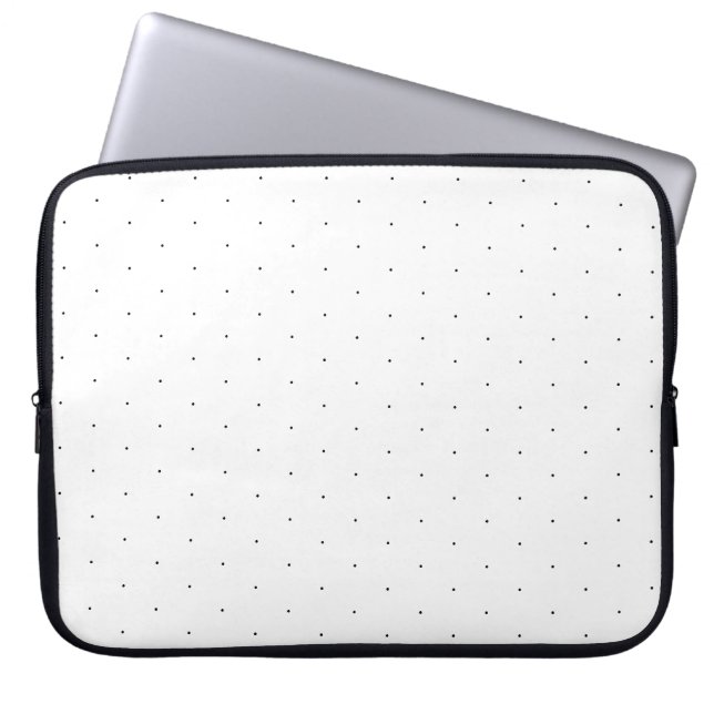 Cute Black white, liten polka dots, elegant mönste Laptop Fodral (Framsidan)