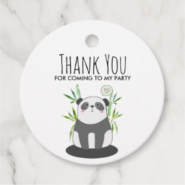 Cute Black & White Panda i Bamboo Gåvor Etiketter