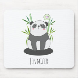 Cute Black & White Panda i Bamboo Musmatta