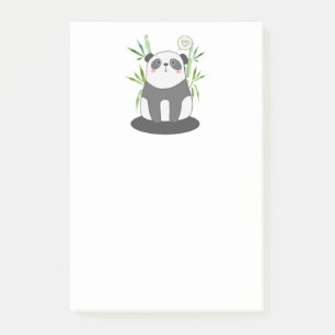 Cute Black & White Panda i Bamboo Post-it Block