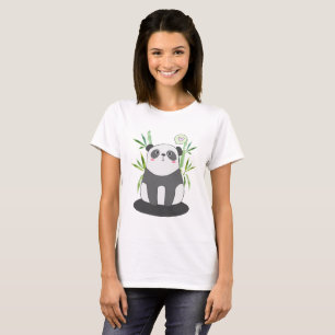 Cute Black & White Panda i Bamboo T Shirt
