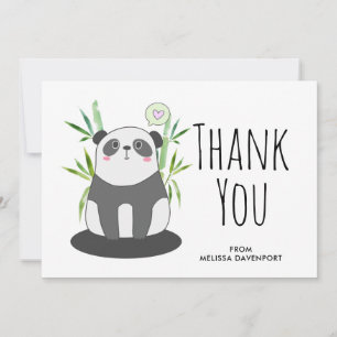 Cute Black & White Panda i Bamboo Tack Kort