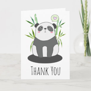 Cute Black & White Panda i Bamboo Tack Kort