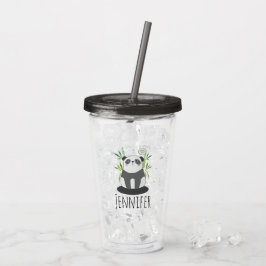 Cute Black & White Panda i Bamboo Take Away Mugg