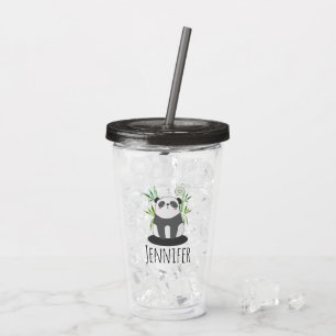 Cute Black & White Panda i Bamboo Take Away Mugg