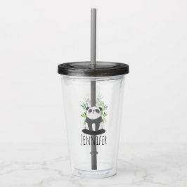 Cute Black & White Panda i Bamboo Take Away Mugg