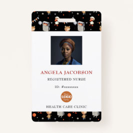 Cute Black White Pediatric Registered Nurse Logo