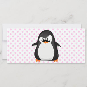 Cute Black White Penguin och Funny Mustache