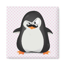 Cute Black White Penguin och Funny Mustache