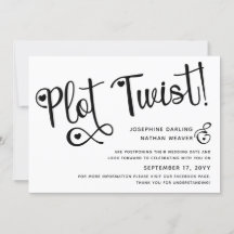 Cute Black White Plot Twist Postponed Bröllop