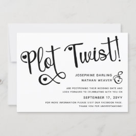 Cute Black White Plot Twist Postponed Bröllop Spara Datumet