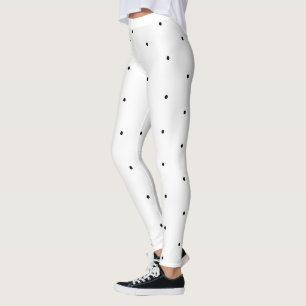 Cute Black white polka dots mönster elegant Leggings