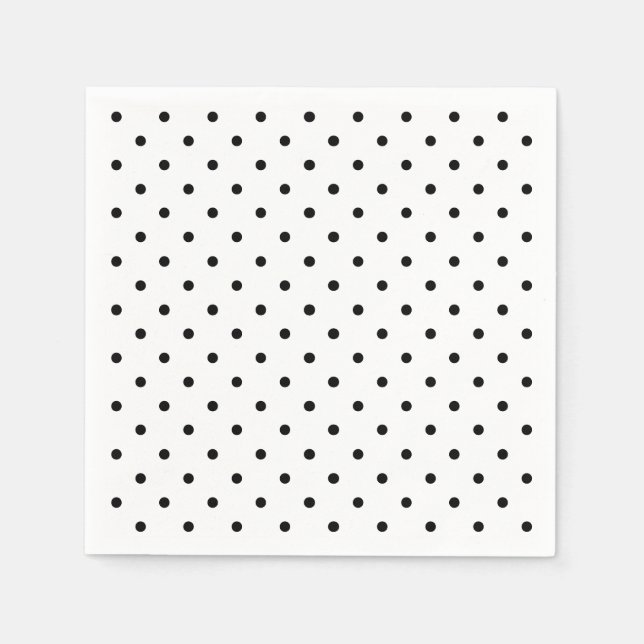 Cute Black & white polka dots mönster Papper Pappersservett (Framsidan)