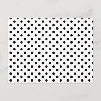 Cute Black White Polka dots Mönster Vykort