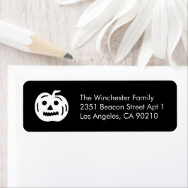 Cute Black white pumkin roligt Halloween adress Returadress Etikett