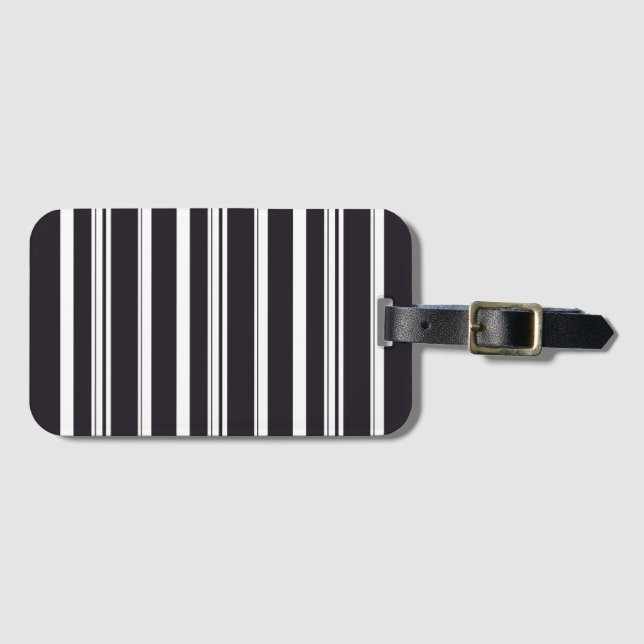 Cute black white rand bagagebricka (Framsida horisontal)