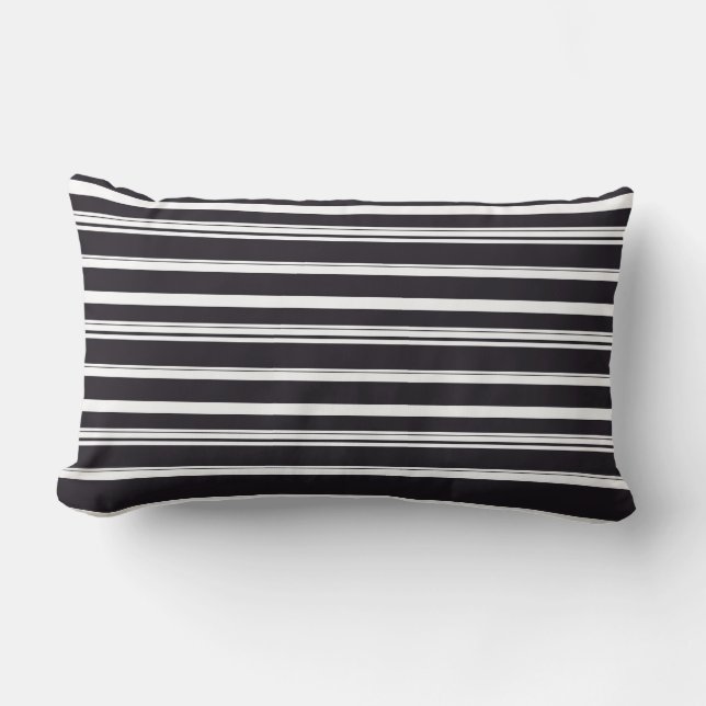 Cute black white rand lumbarkudde (Framsida)
