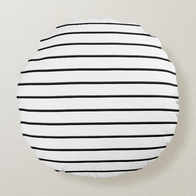 Cute black white rand rund kudde (Framsidan)