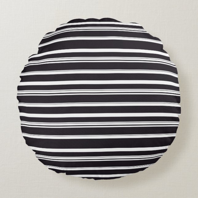 Cute black white rand rund kudde (Framsidan)