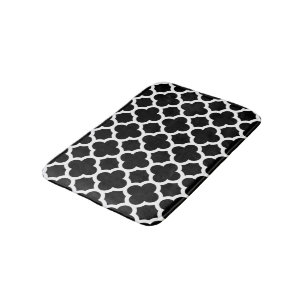 Cute Black White Retro Chic Trellis Mönster Badrumsmatta