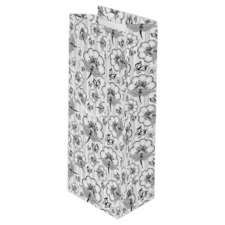 Cute Black white seamless Blommor mönster