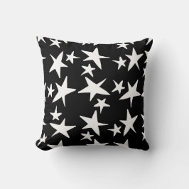 Cute Black & White Stars Kudde