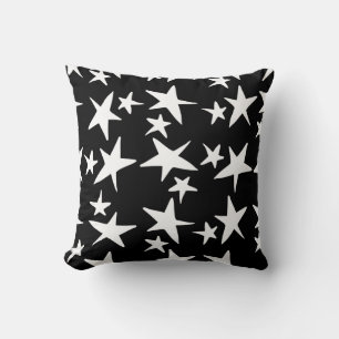 Cute Black & White Stars Kudde