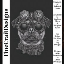 Cute Black & White Steampunk Pug T6 Decoupage