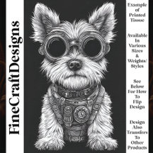 Cute Black & White Steampunk Westie T7 Decoupage