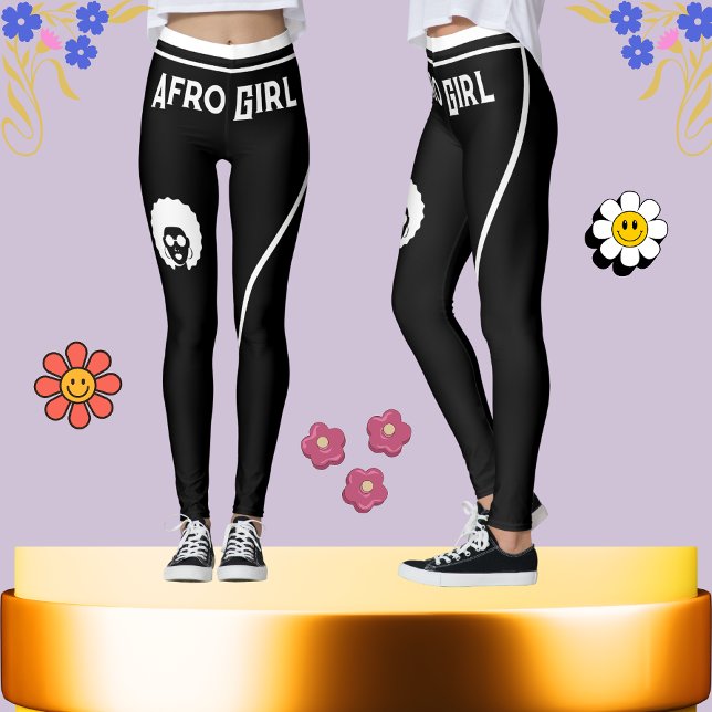 Cute Black & White Stripe Snyggt Afrikas kvinnor Leggings (Skapare uppladdad)