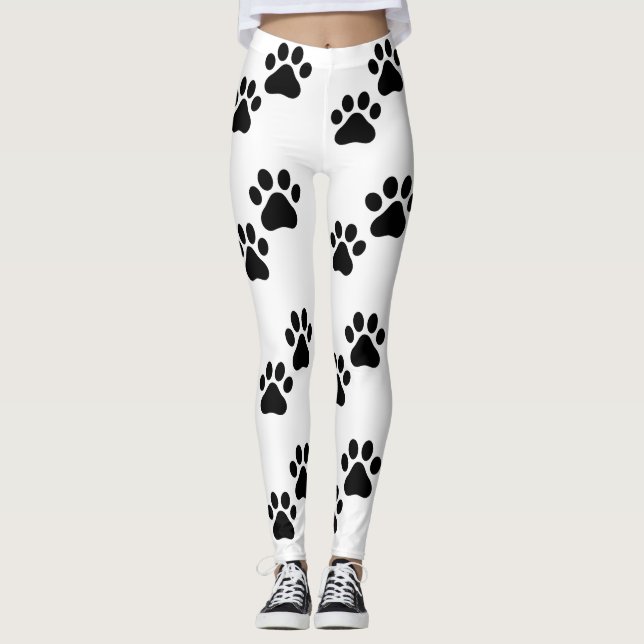 Cute black white Tass avtryck Leggings (Framsida)