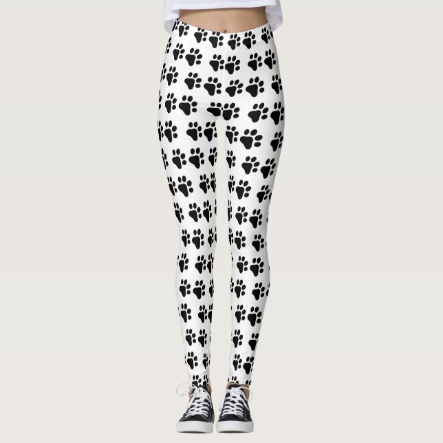 Cute black white Tass avtryck Leggings (Framsida)