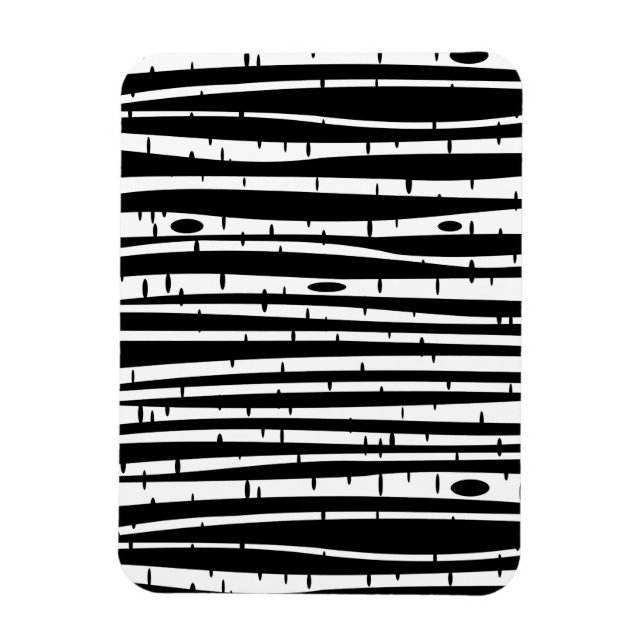 Cute black white träd mönster magnet (Vertikal)