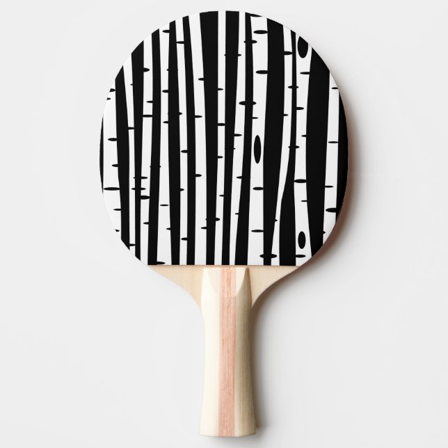 Cute black white träd mönster musmatta pingisracket (Framsidan)