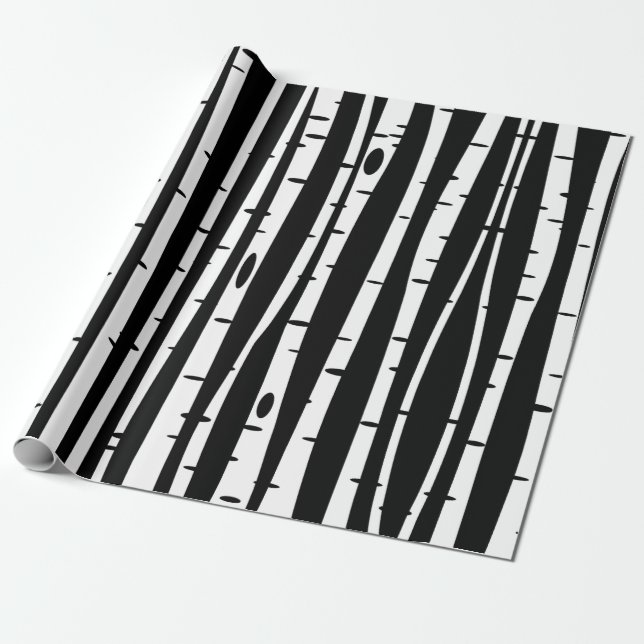 Cute black white tree pattern mouse pad drum stick presentpapper (Utrullad)